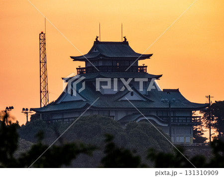 朝の小牧山城の見える風景 131310909
