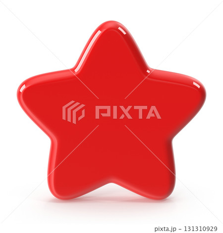 Red 3d render star icon 131310929