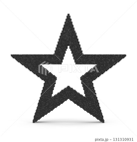 Pixelated star shape 3d render 131310931