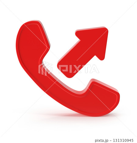 Outgoing call icon red phone with arrowのイラスト素材 [131310945] - PIXTA