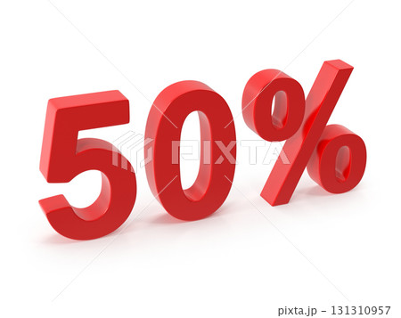 3d render of a fifty percent discount 3d render of a fifty percent discount 131310957