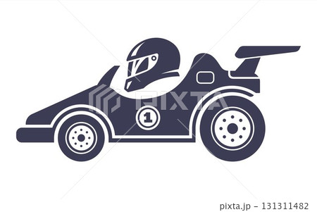 Racer icon in a sports car. 131311482