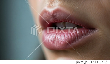 Close-up of lips in soft light. 131311493