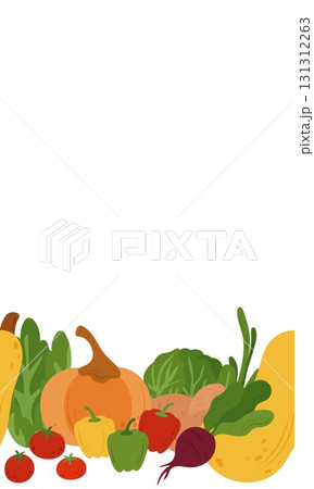 Seamless frame and border of simple flat vegetables Seamless frame and border of simple flat vegetables 131312263
