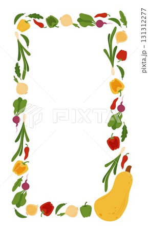 Rectangular frame of simple flat vegetables 131312277