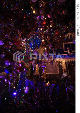 USカリフォルニアSan Carlos豪華クリスマスライトデコレーション 131312319