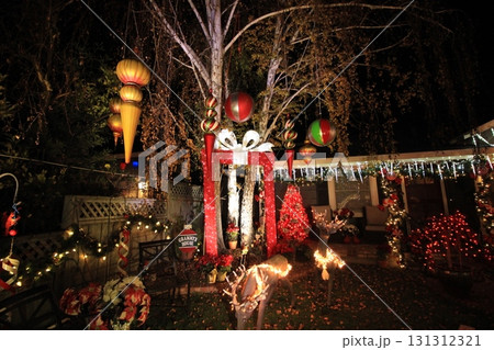 USカリフォルニアSan Carlos豪華クリスマスライトデコレーション USカリフォルニアSan Carlos豪華クリスマスライトデコレーション 131312321