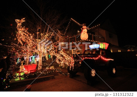 USカリフォルニアSan Carlos豪華クリスマスライトデコレーション 131312322