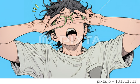 あっかんべー：舌を出して思いっきり相手を馬鹿にしている様子