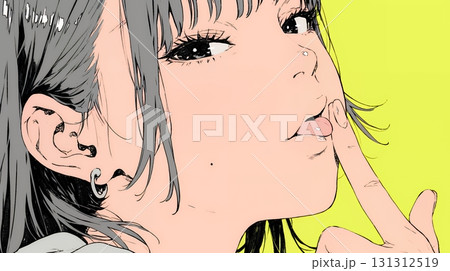 あっかんべー：舌を出して思いっきり相手を馬鹿にしている様子