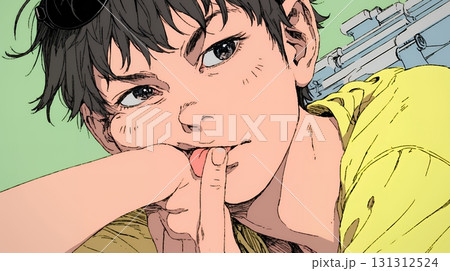 あっかんべー：舌を出して思いっきり相手を馬鹿にしている様子