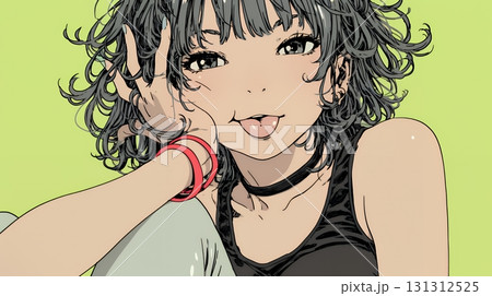 あっかんべー：舌を出して思いっきり相手を馬鹿にしている様子