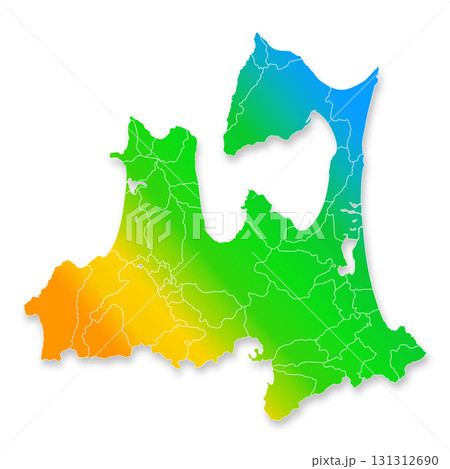 青森県と市町村地図 131312690