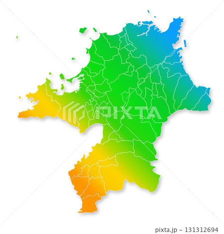 福岡県と市町村地図 福岡県と市町村地図 131312694