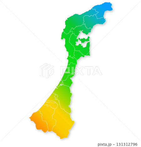 石川県と市町村地図 131312796