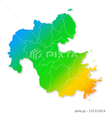 大分県と市町村地図 大分県と市町村地図 131312914