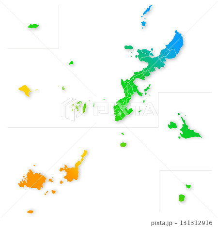 沖縄県と市町村地図 131312916