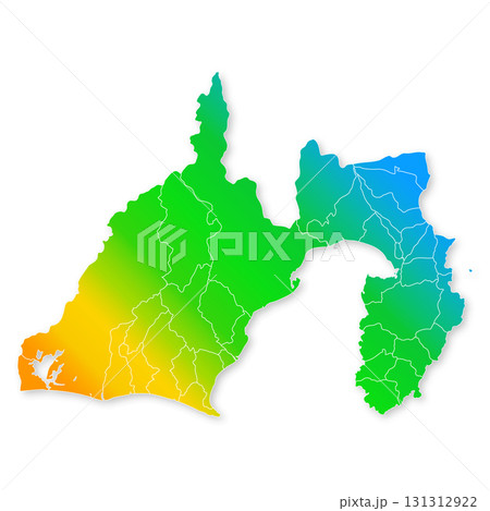 静岡県と市町村地図 131312922
