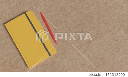 The Notebook and red pen for Background concept 3d Rendering. 131312990
