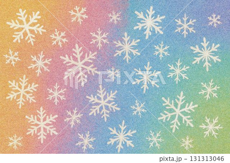 壁紙　雪の結晶　レインボーカラー　砂絵調 131313046