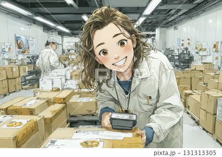 美優シリーズ：食品物流 冷蔵庫で商品仕分けを行う美優 131313305