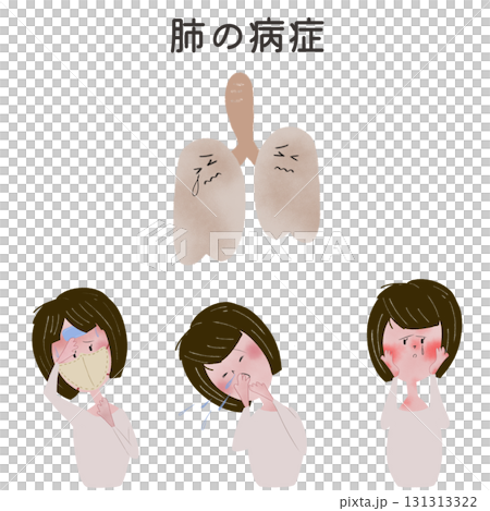 插圖描繪了一位年輕女子因肺功能受損而出現的症狀。 131313322