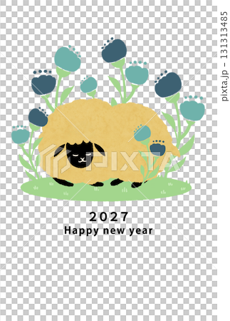 2027 New Year's card template 131313485