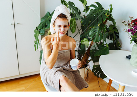 Spa treatment after a shower at home 131313550