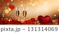 composite image of champagne glasses with hearts 131314069