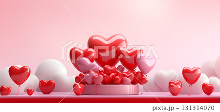 red hearts on a white background 131314070