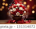red roses in gift box 131314072