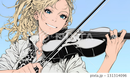 バイオリンを弾いている女性
