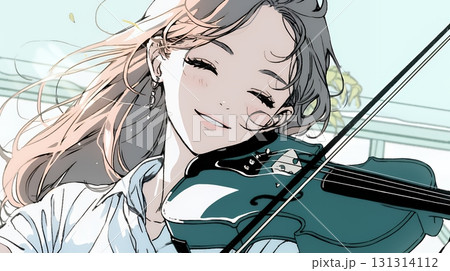 バイオリンを弾いている女性