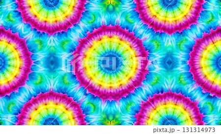 Seamless pattern of watercolor radial rings with hollow centers background  131314973