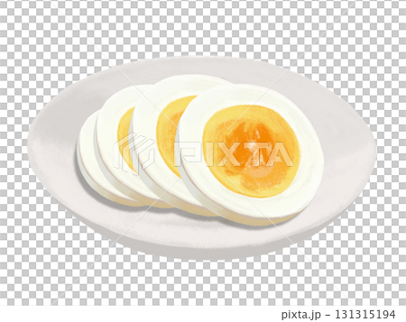 4 片水煮蛋（放在白盤子裡） 131315194