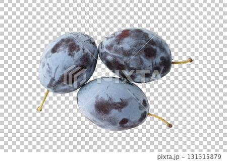 透明背景（png）に3つのプルーン 131315879