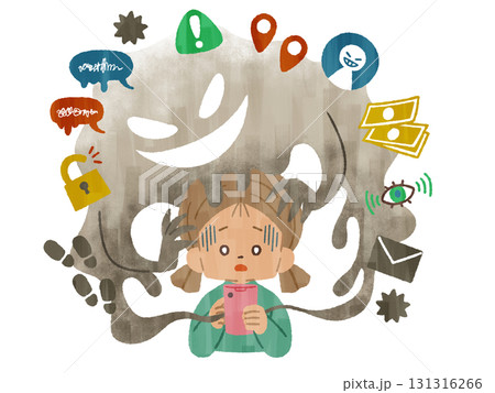 スマホトラブルに巻き込まれる女の子-ガッシュ スマホトラブルに巻き込まれる女の子-ガッシュ 131316266