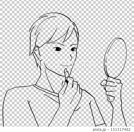 男人塗口紅的插圖 131317482