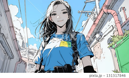 女性の警備員 131317846