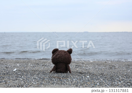 海を見に来たぬいぐるみのクマ 海を見に来たぬいぐるみのクマ 131317881