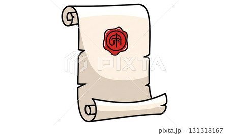 Vintage Scroll with a Beautiful Wax Seal Icon for Creative Projects and Designs Vintage Scroll with a Beautiful Wax Seal Icon for Creative Projects and Designs 131318167