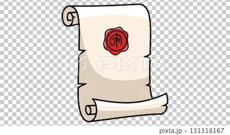 Vintage Scroll with a Beautiful Wax Seal Icon for Creative Projects and Designs Vintage Scroll with a Beautiful Wax Seal Icon for Creative Projects and Designs 131318167