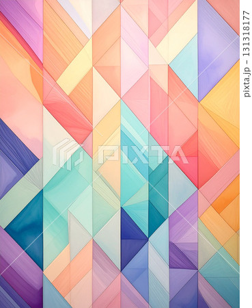 パステルカラーの柔らかな色調で構成された幾何学模様 パステルカラーの柔らかな色調で構成された幾何学模様 131318177