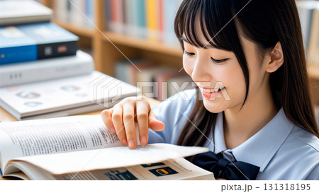 勉強する笑顔の学生 131318195