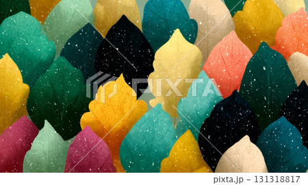 秋の紅葉の葉のフラットな背景画像