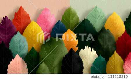 秋の紅葉の葉のフラットな背景画像