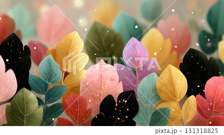 秋の紅葉の葉のフラットな背景画像