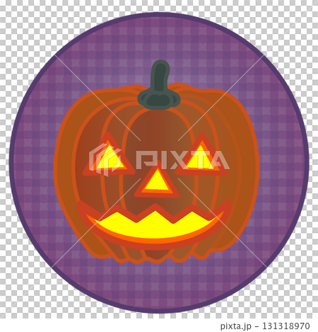 Halloween illustration jack-o'-lantern with circular background Halloween illustration jack-o'-lantern with circular background 131318970