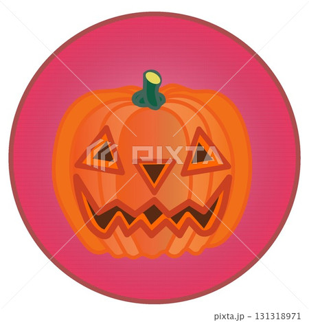 円形背景つきハロウィーンのイラストジャコランタン 131318971