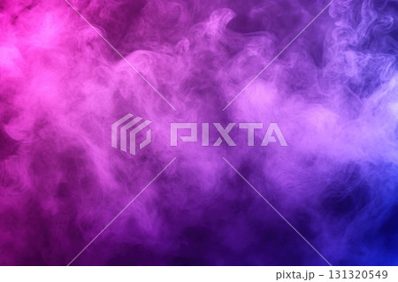 Colorful smoke swirls creating a vibrant abstract background in purple and pink hues 131320549